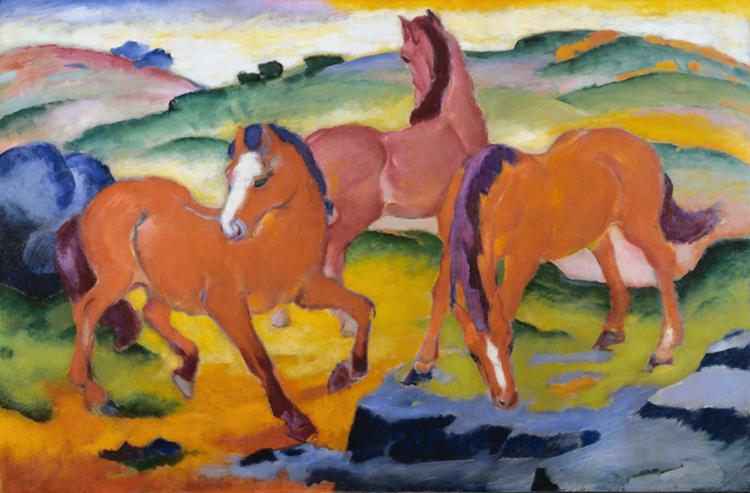Franz Marc Grazing Horses iv (mk34) oil painting image